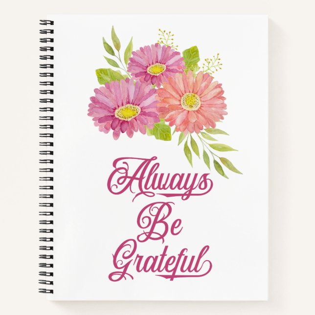 Gerbera Daisies Grateful Journal Notizbuch (Vorderseite)