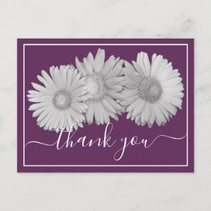 Gerbera Daisies Lila Hintergrund Vielen Dank Postkarte