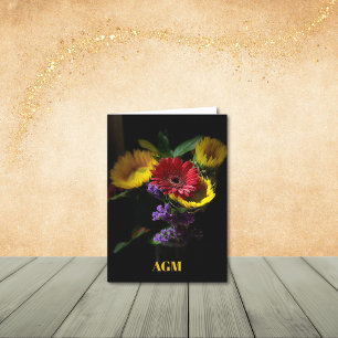 Gerbera Daisies mit violetten Mitteilungskarten