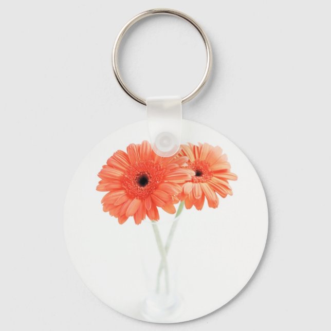 Gerbera Daisies, Orange Schlüsselanhänger (Vorderseite)
