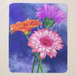Gerbera Daisies Sherpa Blanket Sherpadecke