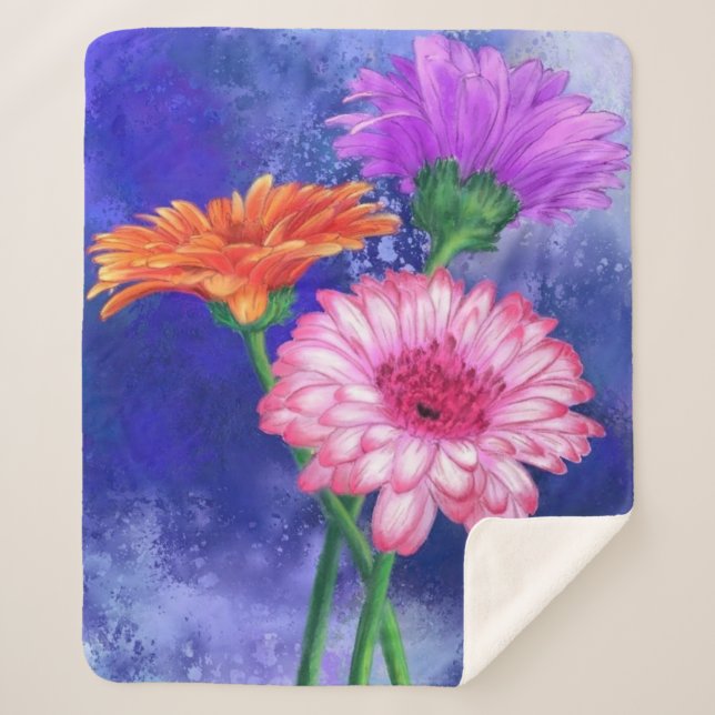 Gerbera Daisies Sherpa Blanket Sherpadecke (Vorderseite)