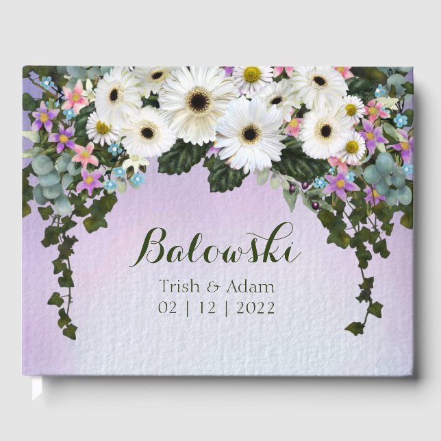 Gerbera Daisies Swag Wedding Gästebuch (Vorderseite)