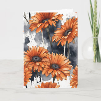Gerbera-Daisy - Aquarellblumen Karte