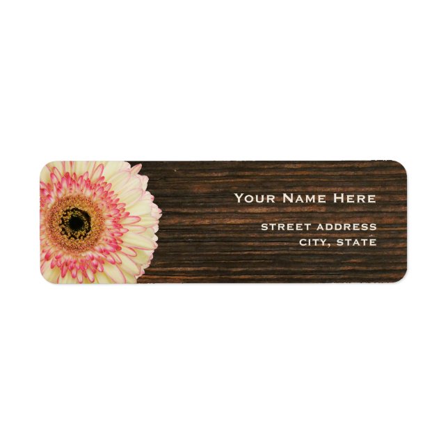 Gerbera Daisy & Barnwood Address Label (Vorne)