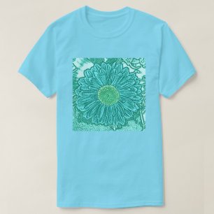 Gerbera Daisy Block Print - Aquarelle T-Shirt