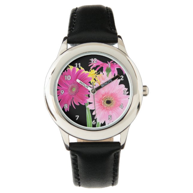 Gerbera Daisy Blume Armbanduhr (Vorderseite)