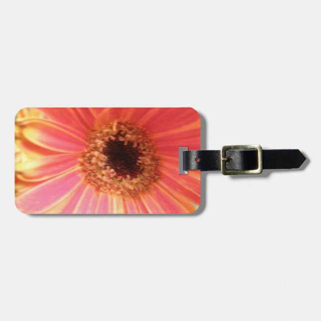 Gerbera Daisy Blume Custom Luggage Tag Gepäckanhänger (Vorderseite horizontal)