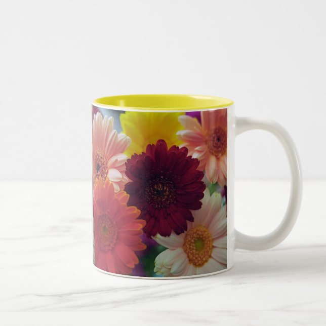 Gerbera Daisy Blume Foto Art Coffee Mugs Zweifarbige Tasse (Rechts)