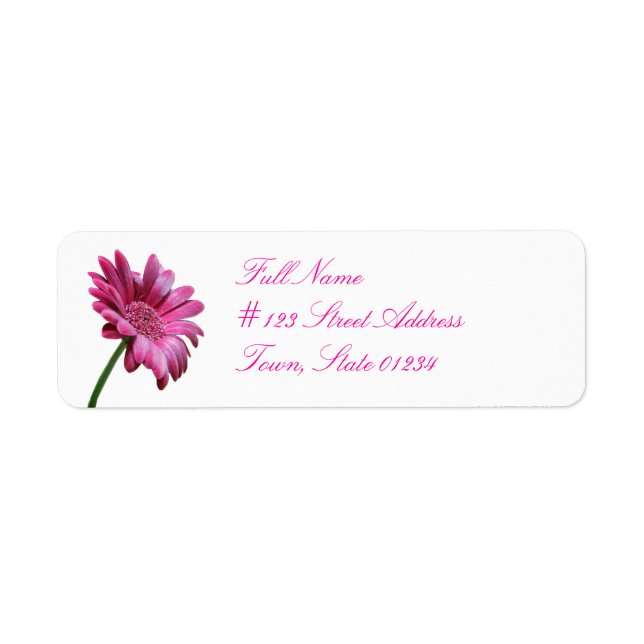 Gerbera Daisy Blume Mailing Labels (Vorne)
