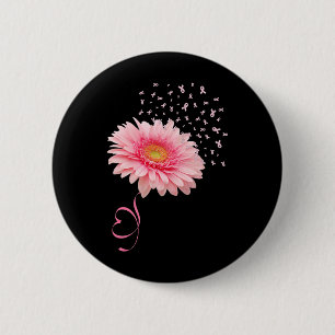 Gerbera Daisy Blume Ribbon Pollen Brustkrebs Button