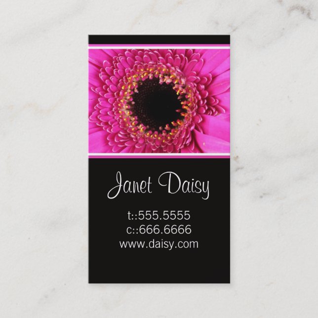 Gerbera Daisy Business Card Vorlage Visitenkarte (Vorderseite)