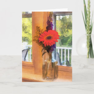 Gerbera Daisy by Kitchen Window Karte