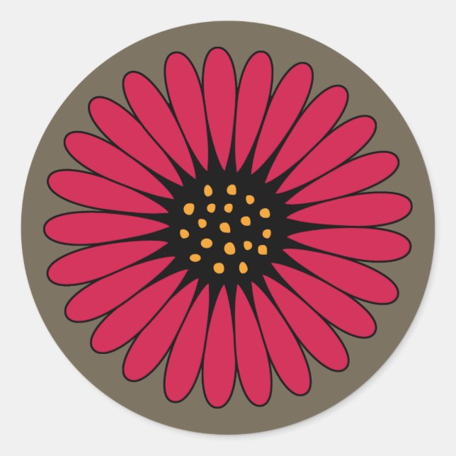 Gerbera Daisy Envelope Wedding Stickers (Vorderseite)