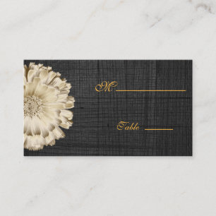 Gerbera Daisy Gold Wood Platzkarte für Besetzung