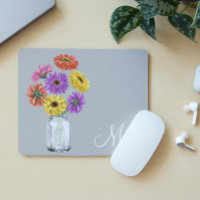 Gerbera Daisy Mason Jar Monogram für sie