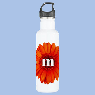 Gerbera Daisy Monogram Initial Edelstahlflasche