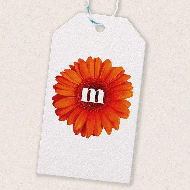 Gerbera Daisy Monogram Initial Geschenkanhänger (Von Creator hochgeladen)