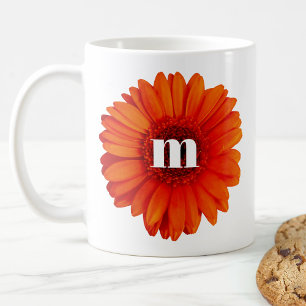 Gerbera Daisy Monogram Initial Kaffeetasse