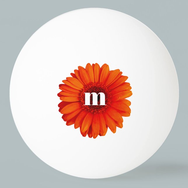 Gerbera Daisy Monogram Initial Tischtennisball (Von Creator hochgeladen)