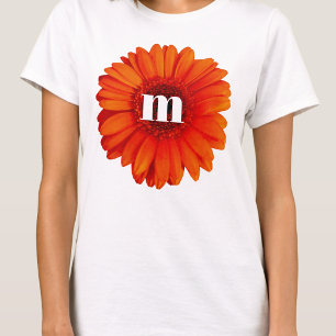 Gerbera-Daisy-Monogramm-Initiale T-Shirt