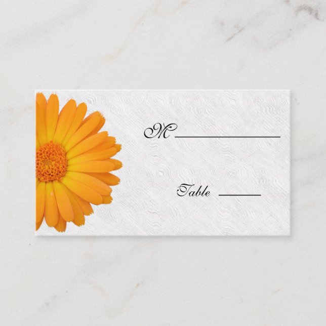 Gerbera Daisy Orange white Platzkarte for Occasion (Vorderseite)