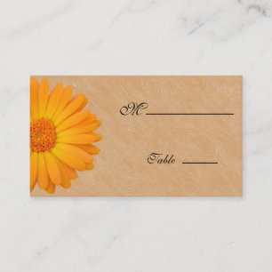 Gerbera Daisy Orange Wood Platzkarte für Besetzung
