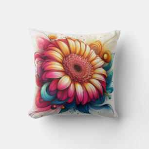Gerbera Daisy Pillow für Garden-Inspiriert Komfort Kissen