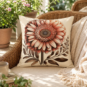 Gerbera Daisy Pillow für Garden-Inspiriert Komfort Kissen