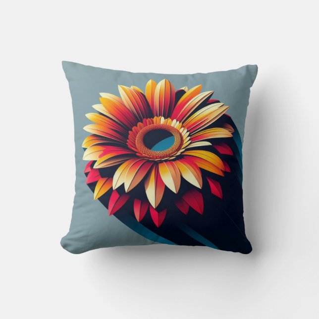 Gerbera Daisy Pillow für Garden-Inspiriert Komfort Kissen (Vorderseite)