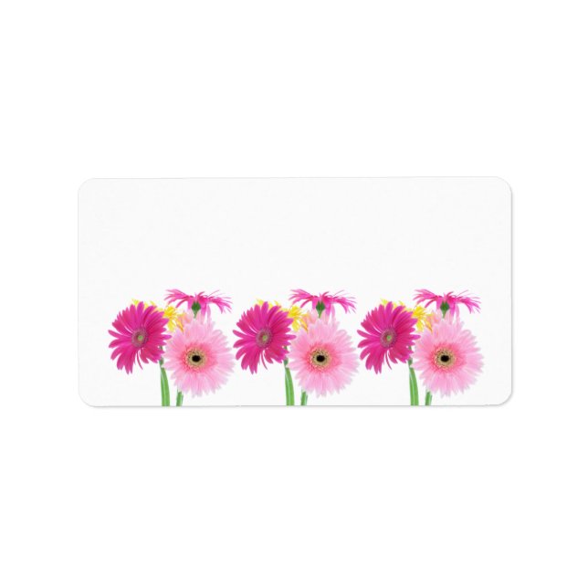 Gerbera Daisy Pink Blume Adressaufkleber (Vorne)
