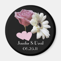 Gerbera Daisy & Rose Wedding Magnet