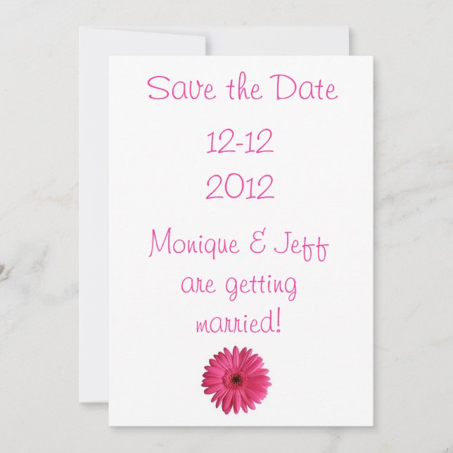 Gerbera Daisy Save the Date (Vorderseite)