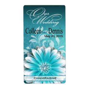 Gerbera Daisy Scroll 1 Weinkarte   AQUAMARIN