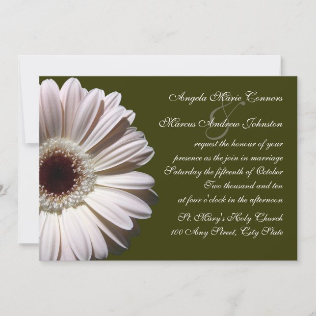 Gerbera Daisy Wedding Einladung (Vorderseite)