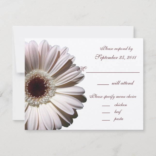 Gerbera Daisy Wedding/ Response RSVP Karte (Vorderseite)