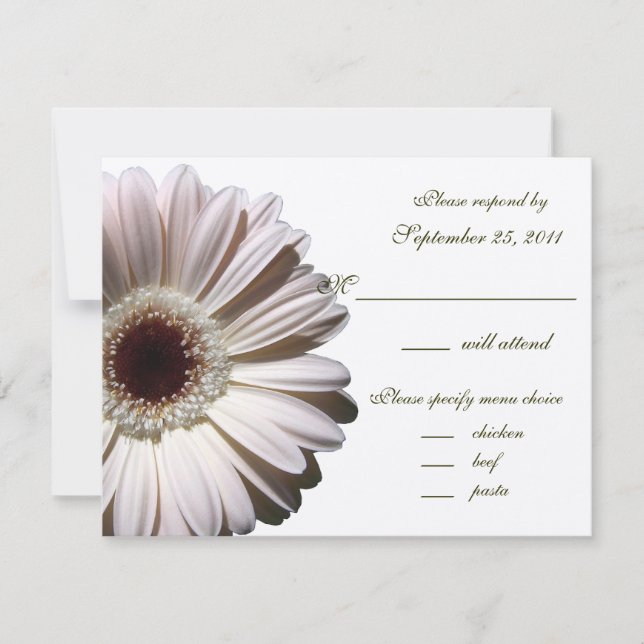Gerbera Daisy Wedding/ Response RSVP Karte (Vorderseite)