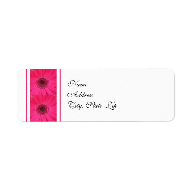 Gerbera Daisy Wedding Return Address Label (Vorne)