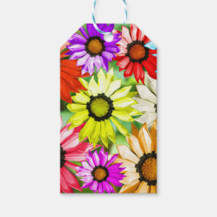 Gerbera farbenfrohe Blume Geschenkanhänger