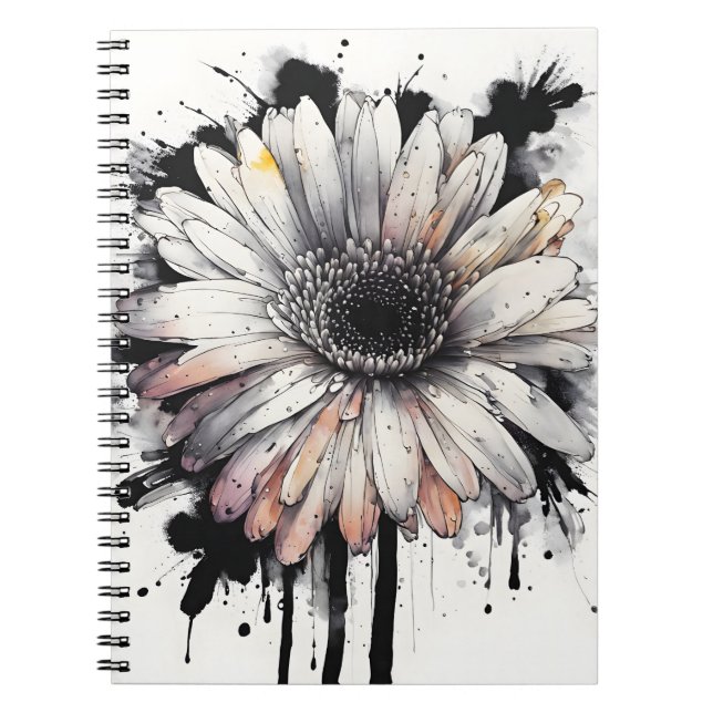 Gerbera-Margerite - Aquarellblumen Notizblock (Vorderseite)