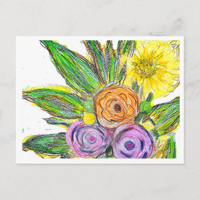 Gerbera-Margerite Postkarte (Vorderseite)