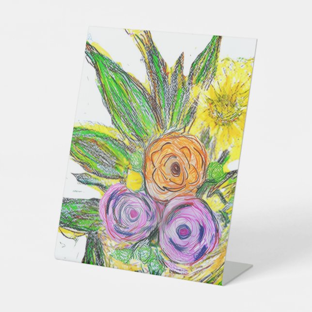 Gerbera-Margerite Sockelschild (Vorderseite)