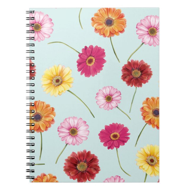 Gerbera,pink,red,orange,yellow  notizblock (Vorderseite)