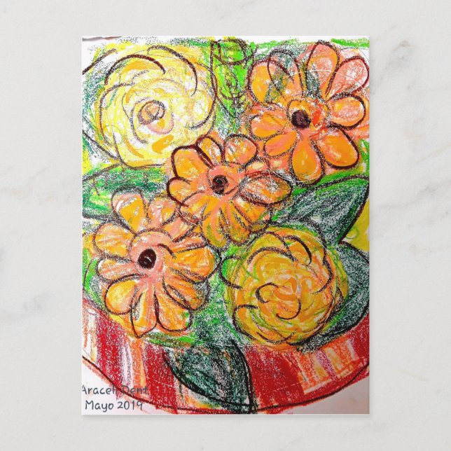 Gerbera Postkarte (Vorderseite)