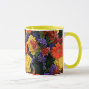 Gerbera-Rosen-Blumenstrauß Tasse