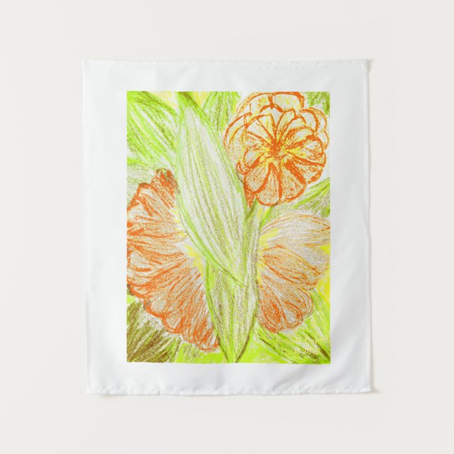 Gerbera und Aspidistra elatior, Wandteppich (Vorderseite)