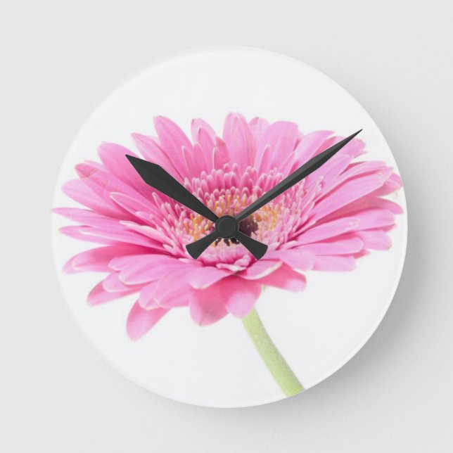 Gerbera-Wanduhr Runde Wanduhr (Vorderseite)