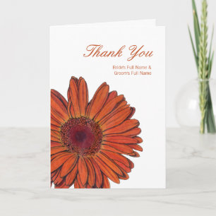 Gerbera Wedding Dankeskarte