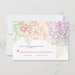Gerbera Wedding Response Card Einladung