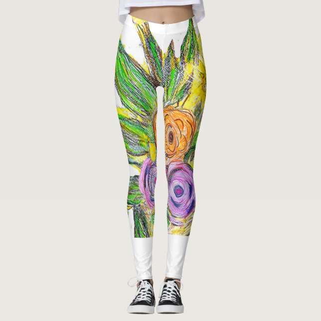 Gerberas Daisy Leggings (Vorderseite)